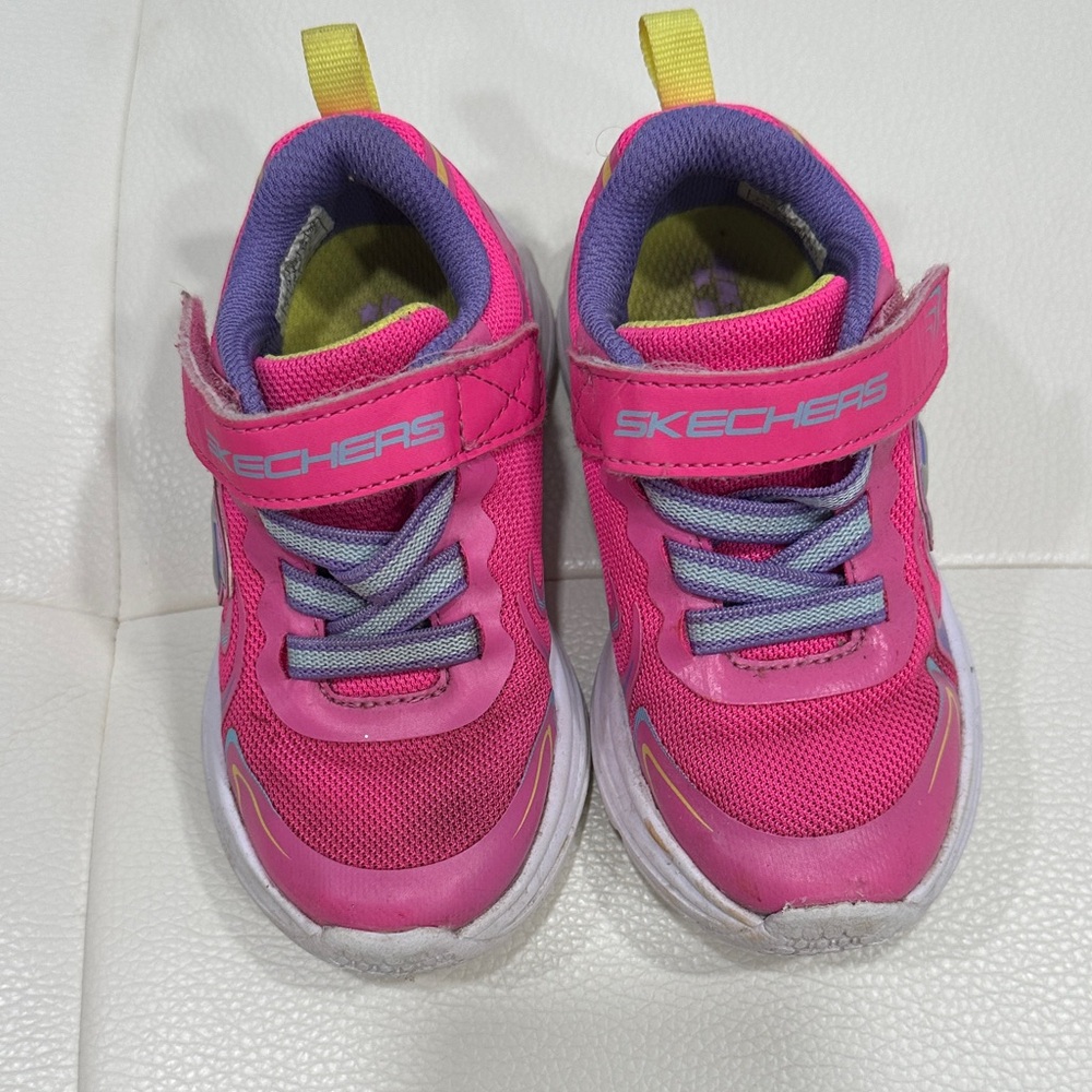Skechers Kids' Vibrant Pink and Purple Sneakers-Size 7